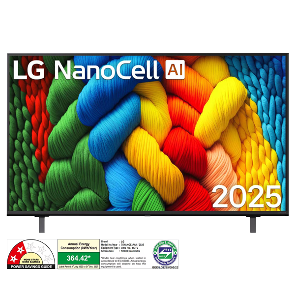 LG 4K 75 Inch Ultra HD Smart LED Nano Cell TV  (75NANO83)