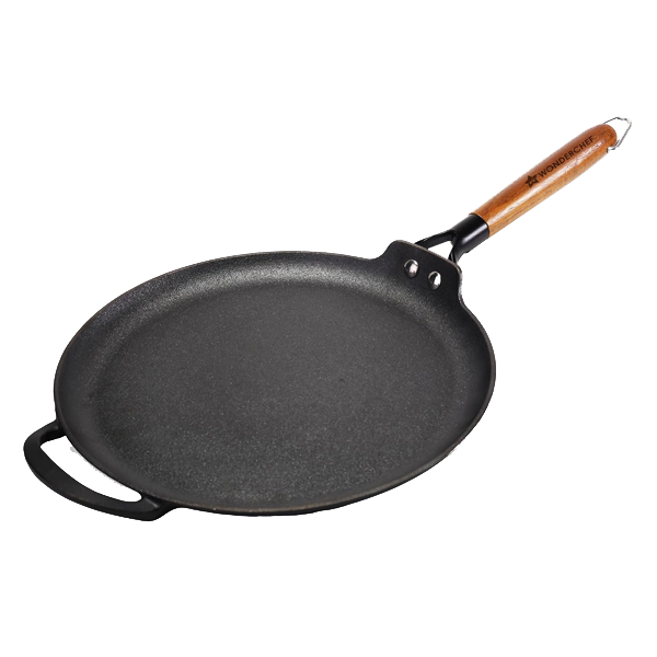 Wonderchef Ferro Light-Weight Cast-Iron Dosa Tawa 30cm Pre-Seasoned with 100% Vegetable Oil (WCIDTFERROCAST30CM)