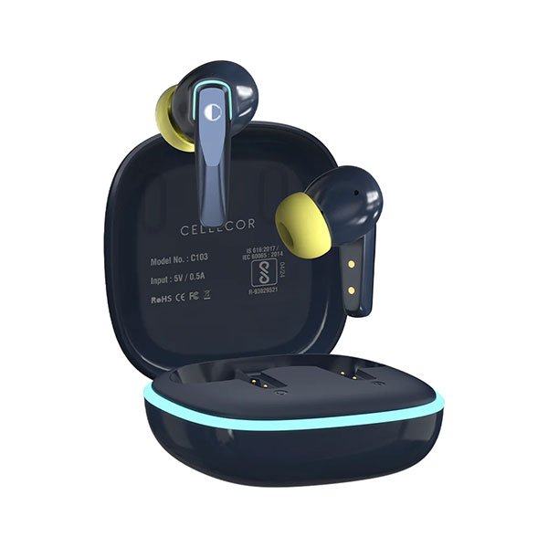 CELLECOR BROPODS C103 TWS in-Ear Earbuds with 35 Hrs Playtime, Noise Cancellation, Auto-Connect (CELLEBC103)