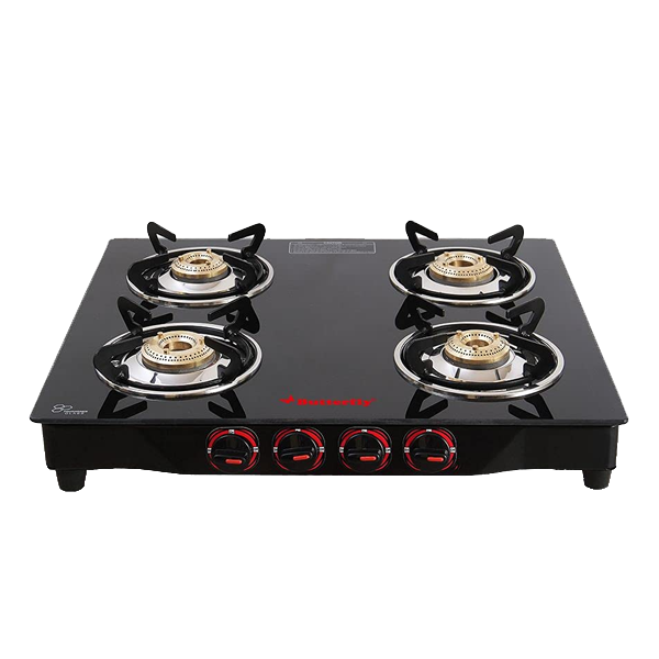 Butterfly Quadro Plus 4 Brass Burner Gas Stove (4BQUADROPLUSSSFRAME)