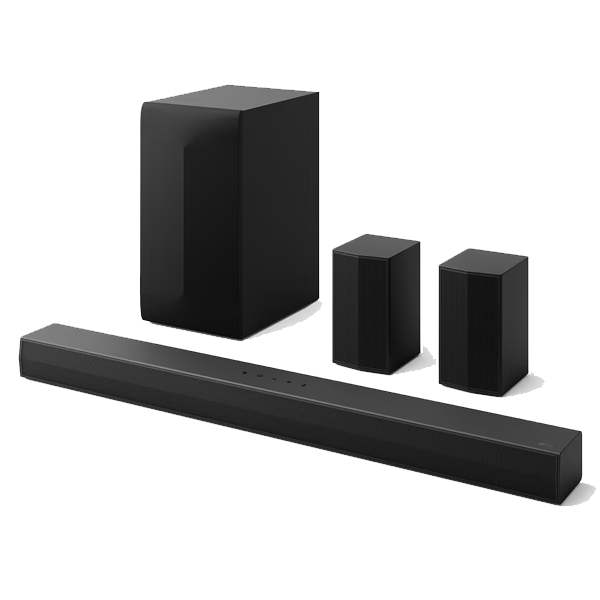 LG S65TR 600W, 5.1 Ch. Dolby Digital, Powerful Surround Sound Wireless Rear Speaker 600 W Bluetooth Soundbar (Black, S65TR)