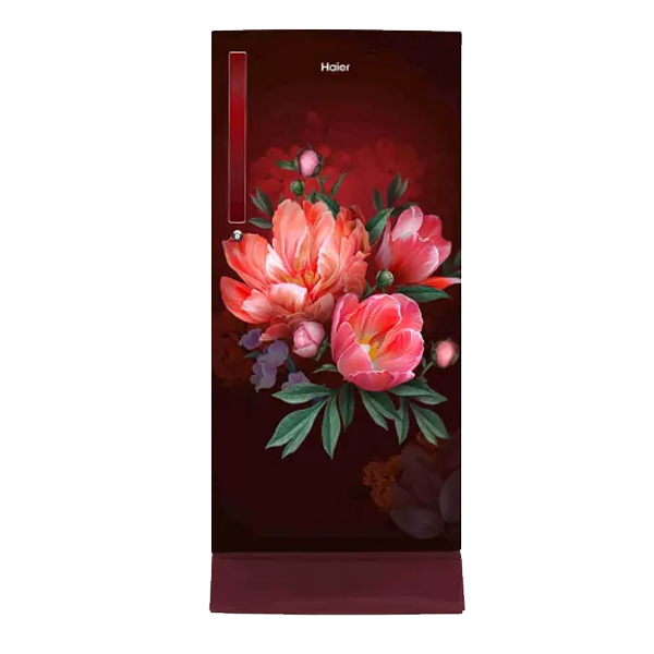 Haier 190 L 2 Star Red Winestone Finish Direct Cool Single Door Refrigerator with Base Drawer (HRD2102PRW)