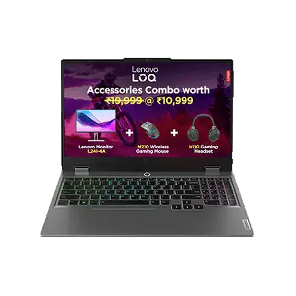 Lenovo LOQ AMD Ryzen 7 7435HS | NVIDIA RTX 3050A 4GB AI Gaming Laptop (24GB RAM/512GB SSD/144Hz Refresh Rate/15.6"/Windows 11/Office Home 2024/ LENOVOLOQ83JC00GDIN)