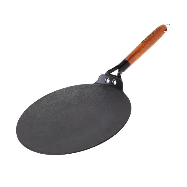 Wonderchef Ferro Light-Weight Cast-Iron Roti Tawa 26cm Pre-Seasoned with 100% Vegetable Oil (WCIRTFERROCAST26CM)