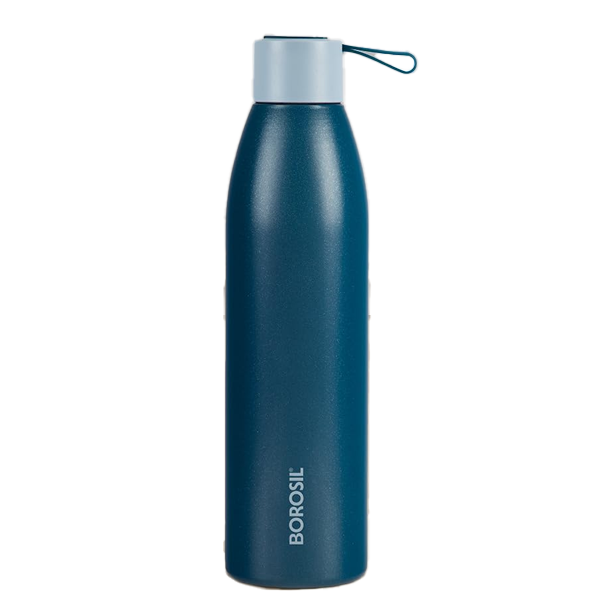 Borosil Hydra 750ml Duomate Blue Stainless Steel Bottle (BRSBDUOMATE750ML)