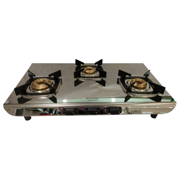 Preethi Glamsteel 3 Burners Gas Stove (GLAMSTEEL3B)