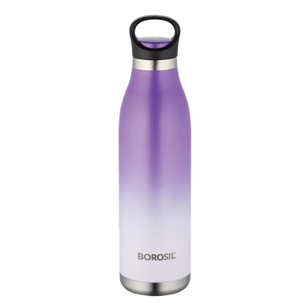 Borosil Colour Crush 700ml Stainless Steel Violet Hydra Vacuum Insulated Flask Water Bottle (BRSBVOILET700)