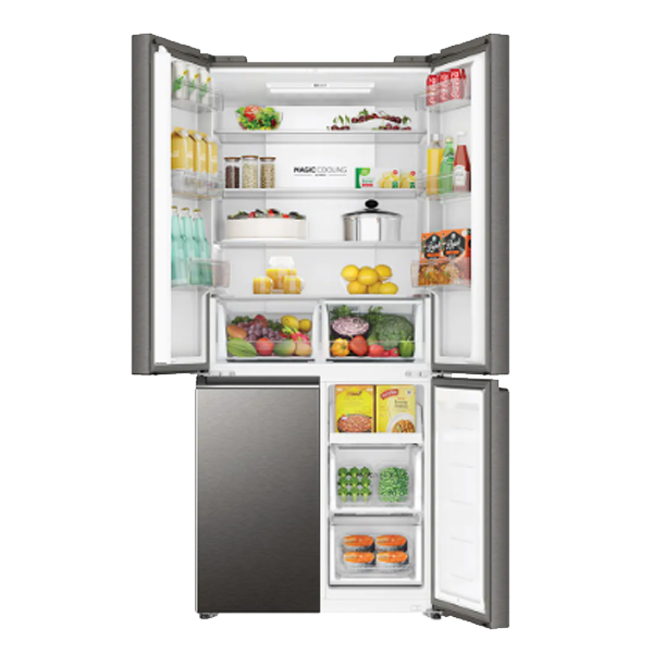 Haier 520 Litres 3 Star Frost Free French Door Convertible Refrigerator with Deo Fresh Technology (Inox Steel, HRB600IS)