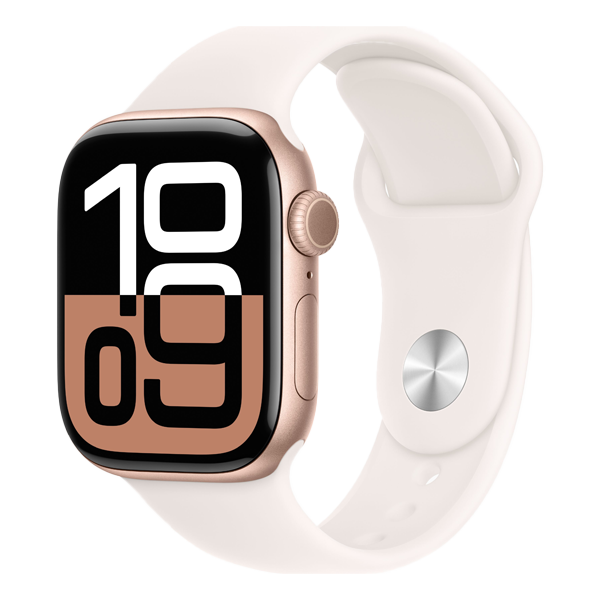 Apple Watch Series 10 GPS + Cellular Rose Gold Aluminium Case With Sport Band M/L (Light Blush, 42 mm, IWS10CEL42RGDALMWXA3)