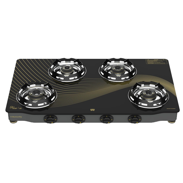 Butterfly Renz 4 Burner 3 Star Glass Top Gas Stove (4BRENZGCT)